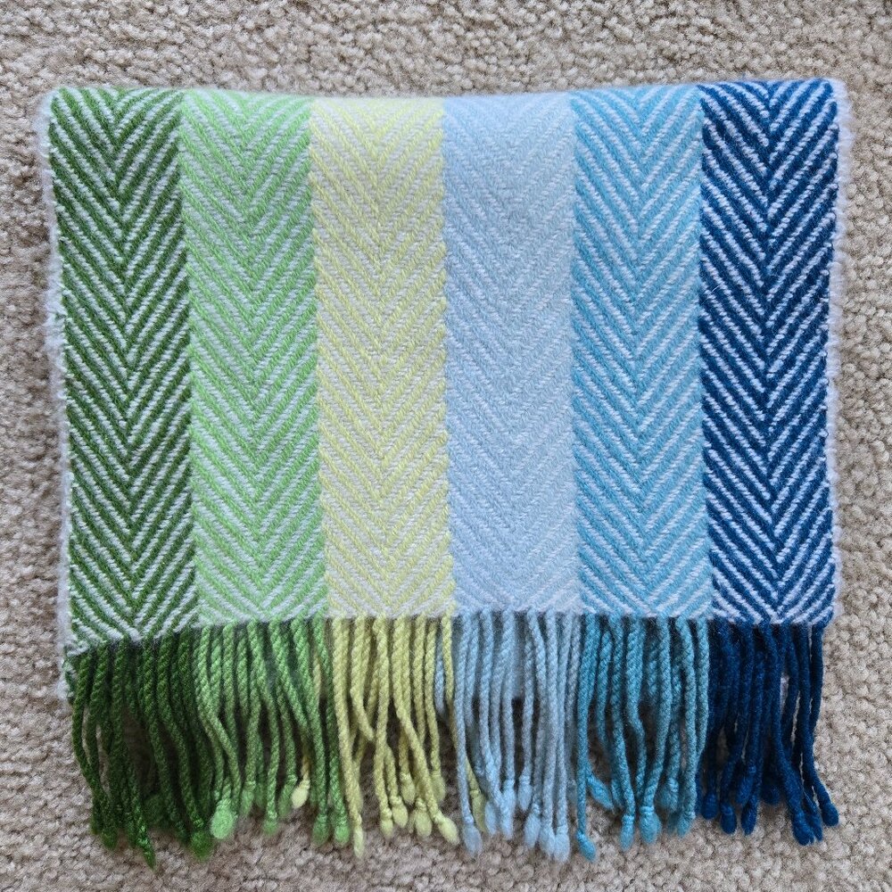 NWOT Charter Club Cashmere Scarf Blue Green